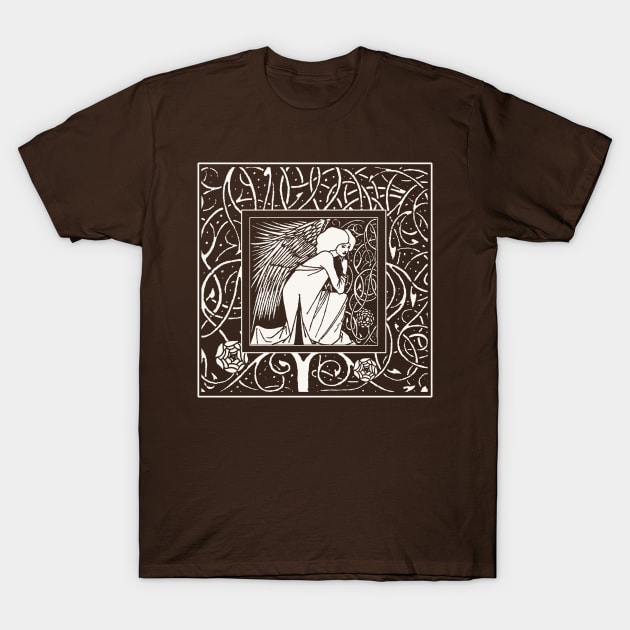 Beardsley Kneeling Angel T-Shirt by DISmithArt
